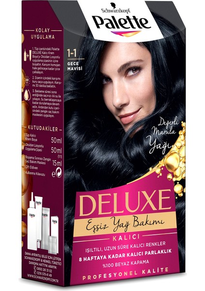 Deluxe Saç Boyasi 1-1 Gece Mavisi fiyatları