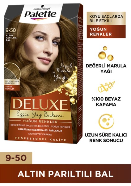 Deluxe Saç Boyasi Yoğun Renkler 9-50 Altin Pariltili Bal