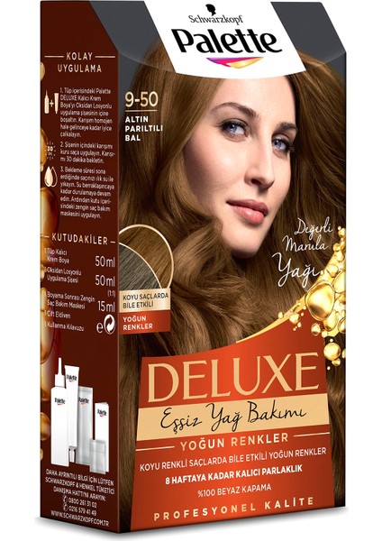 Deluxe Saç Boyasi Yoğun Renkler 9-50 Altin Pariltili Bal modelleri