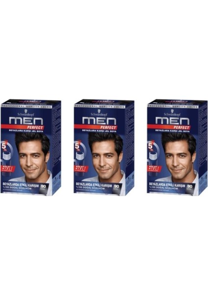 Schwarzkopf Men Perfect 90 Siyah 3 Li