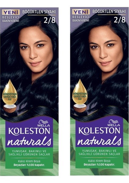 Naturals Saç Boyası 2/8 Böğürtlen Siyahı X2 Adet