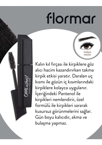 Ekstra Dolgunluk ve Hacim Veren Maskara (Siyah) - Omlashes Mascara - 000 - 8690604539048