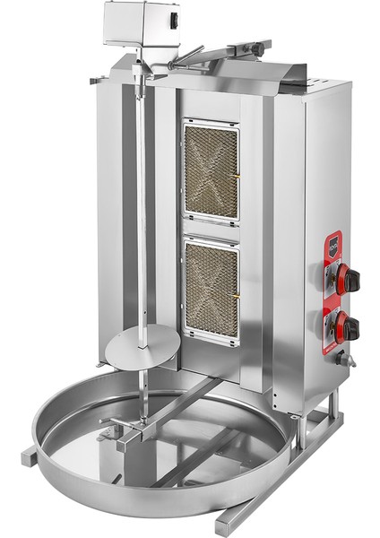 2 Radyanlı Doğalgazlı Üstten Motorlu Döner Ocağı CE Belgeli