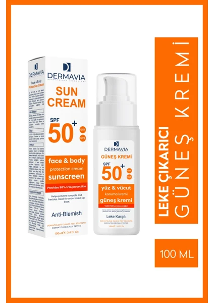 Spf+50 Yüz ve Vücut Koruma Güneş Kremi Leke Karşıtı 100 ml