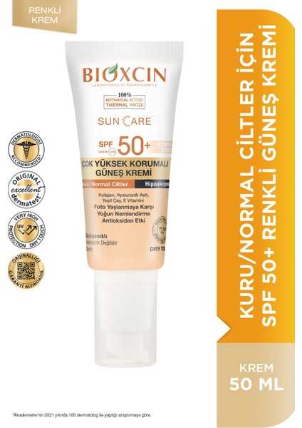 Sun Care Çok Yüksek Korumalı Kuru Ciltler Için Renkli Güneş Kremi Tinted Spf 50+ 50 ml