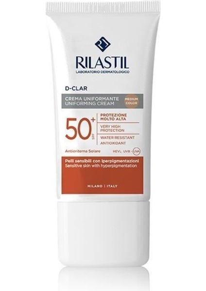 D-Clar Leke Karşıtı Yüz Güneş Koruyucu Krem SPF50+ 50 ml - Medium