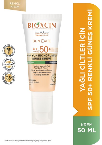 Sun Care Çok Yüksek Korumalı Yağlı Ciltler Için Renkli Güneş Kremi Tinted Spf 50+ 50 ml