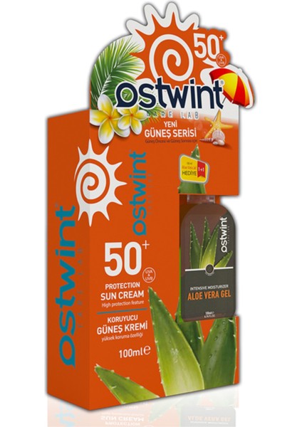 Spf 50+ Güneş Kremi 100 ml E Vitaminli + Aloe Vera Jel 100 ml