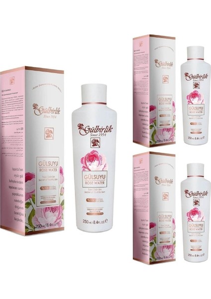 Rosense Doğal Gül Suyu 250 ml 3 Adet