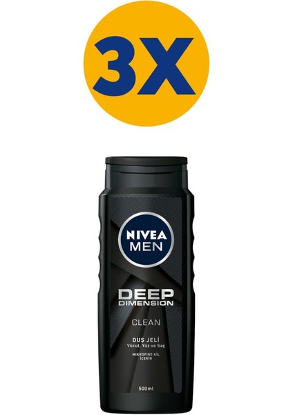 Men Deep Dimension Duş Jeli 500 ml X3