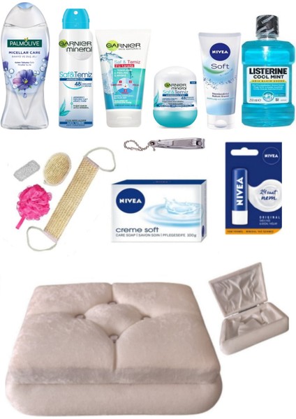 Gelin Söz Nişan Ceyız Sandıgı Bohca Seti 14 Parca - Banyo Lif Seti