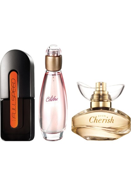 Fullspeed Edt 75 ml + Celebre Edt 50 ml + Cherish Edp 50 ml 3lü Set