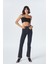 Antrasit Slim Straight Paçası Yırtmaçlı Çapraz Kemerli Jean Pantolon C 4556-011 1