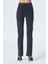 Antrasit Slim Straight Paçası Yırtmaçlı Çapraz Kemerli Jean Pantolon C 4556-011 4