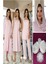 Effort Kadın Pembe Lohusa Hamile Gecelik Pijama Takımı Sabahlık Taç Terlik Şal 7'li Set 2305 1