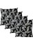 Dekoratif Pofidik Puf Sandalye Minderi Kare 35X35X7 Cm-Siyah Tüy(4 Adet) 1