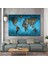 Mavi Gri Dünya Haritası World Map Kanvas Tablo 1