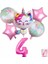 Unicorn Kedi Kitty Rakam Konsept Yaş Balon Doğum Günü Set Yaş Balon Set 1