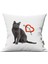 Sevimli Kedi Desenli Çift Yön Dijital Baskılı Dekoratif Kırlent Kılıfı Yastık Kılıfı 39 x 39 cm 2