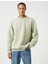 Basic Dokulu Sweatshirt Bisiklet Yaka Uzun Kollu 1