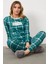 Ekose Desen Termal Pijama Takım - Yeşil 1