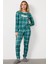 Ekose Desen Termal Pijama Takım - Yeşil 2