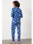 Termal Kumaş Triko Kombinli Pijama Takım - Saks 5