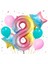 Gökkuşağı Rengarenk Yaş Balon Set Yıldız Balon Folyo Set Konsept Doğum Günü Set Yaş Balon Set 1