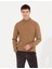 Erkek Camel Melanj Slim Fit Yarım Balıkçı Yaka Triko Kazak 50265917-VR122 1