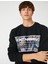 Baskılı Sweatshirt Bisiklet Yaka 1