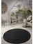 Comfort Puffy Yuvarlak Peluş Yıkanabilir Siyah Yolluk 1