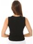 Kadın Sıfır Kol Fitilli T-Shirt Bluz Body Atlet Siyah 5