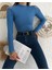 Omzu Zincir Detaylı Slim Fit Kaşkorse Bluz 3