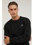 M-SN75 Basıc C Neck Sweat Siyah Erkek Sweatshirt 5