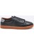 Hakiki Deri Siyah Sneaker Spor Erkek Ayakkabı 9882 100 3