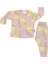 Kuş Desen Baskılı Pamuklu Pembe Çocuk Sweat Takım 1