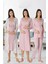 Effort Kadın Pembe Uzun Kollu Pijama Takımı Gecelik Sabahlık Lohusa Hamile 4'lü Set 8096 1