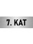 Metal Yönlendirme Levhası, Departman Kapı Isimliği 7. Kat 10X20 Cm Gümüş Renk 1