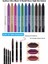 Eyeliner Ultra Black 12 Renkli Neon Yağlı Göz Kalemi + Waterproof 12'li Dudak Kalemi Serisi 1