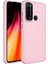 - Xiaomi Redmi Note 8 - Kılıf Metal Çerçeve ve Buton Tasarımlı Silikon Luna Kapak - Pembe 1