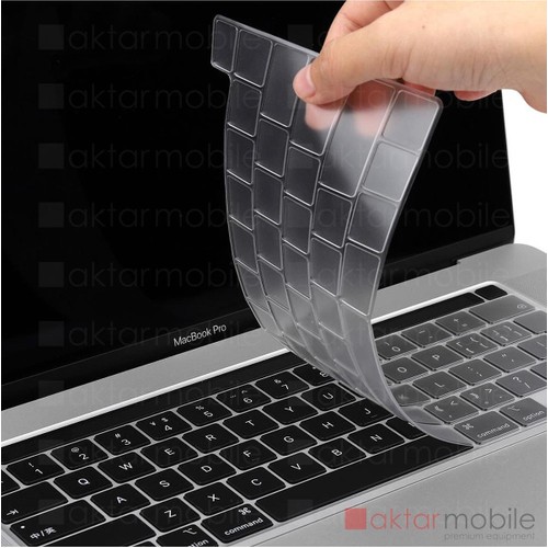 MacBook Pro 16 A2141 ile Uyumlu Klavye Koruyucu, Şeffaf Silikon, Türkçe Q