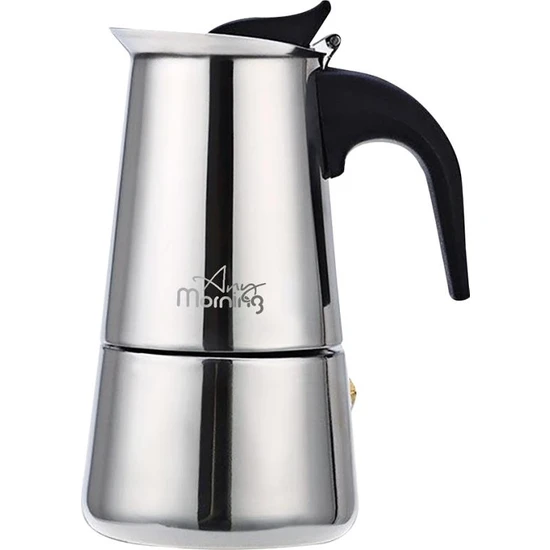 Any Morning FE001-6 Paslanmaz Çelik Indüksiyonlu Espresso Kahve Makinesi 300 ml