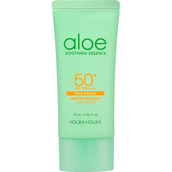 Holika Holika Aloe Soothing Essence Waterproof Sun Cream Yatıştırıcı Özlü Güneş Kremi 70 ml SPF50+ Tüm Cilt Tipleri İçin Nemlendirici Krem