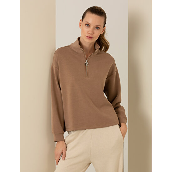 Pierre Cardin Kadın Coconut Oversize Sweatshirt 50260582-VR153