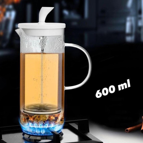 Cambu 600 ml Borosilikat French Press Beyaz Fiyatı