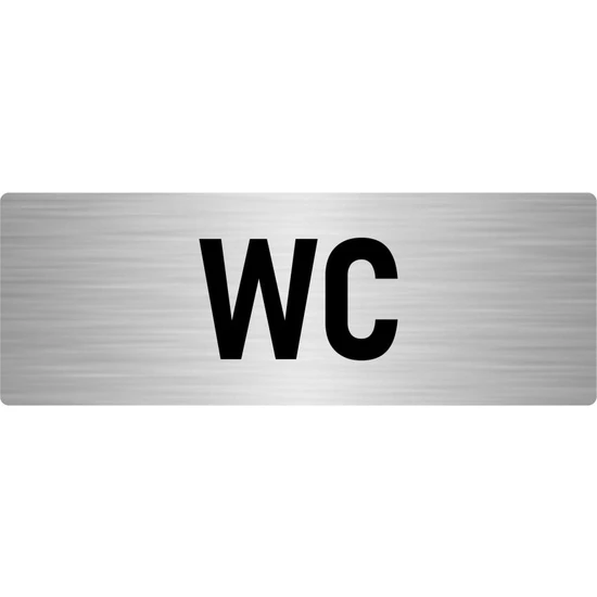 Özarslan Dizayn Metal Yönlendirme Levhası, Departman Kapı Isimliği Wc 10X20 Cm Gümüş Renk