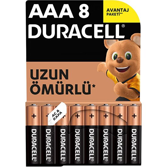 Duracell Aaa 8'li Avantajlı Paket Pil