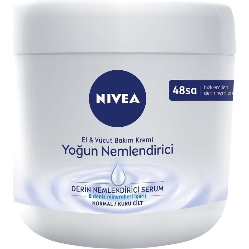 Nivea Normal ve Kuruciltlere Özel Yoğun Nemlendirici El Vücut Bakım Kremi 400 ml 48 Saat Nemlendirm