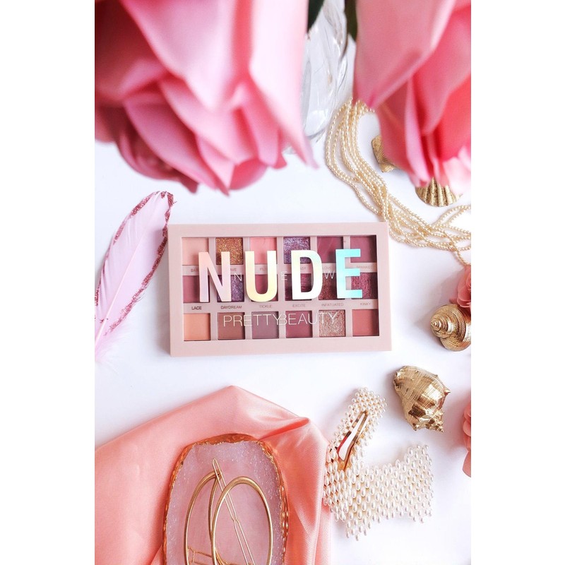 Pretty Beauty 18'li Glitter Göz Farı Paleti Pembe Mor Tonları Toz Yapıda Uzun Süre Kalıcı