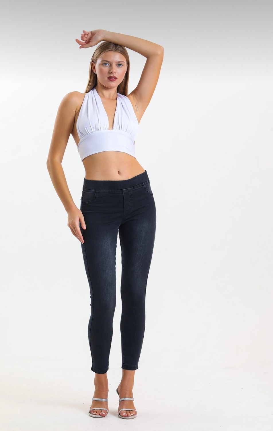Moda Mark Real Kadın Kot Tayt Pantolon Beli Lastikli / Toparlayıcı /yüksek Bel /büyük-Küçük-Beden Konfor Kesim